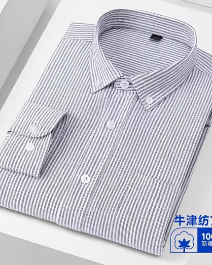 Men's Oxford Shirt S-5XL - 100% Cotton Long Sleeve Dress Shirt