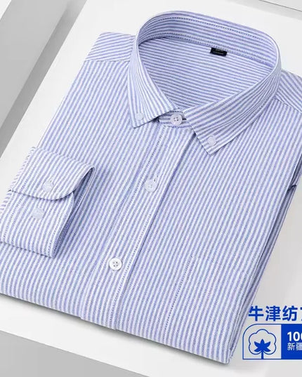 Men's Oxford Shirt S-5XL - 100% Cotton Long Sleeve Dress Shirt