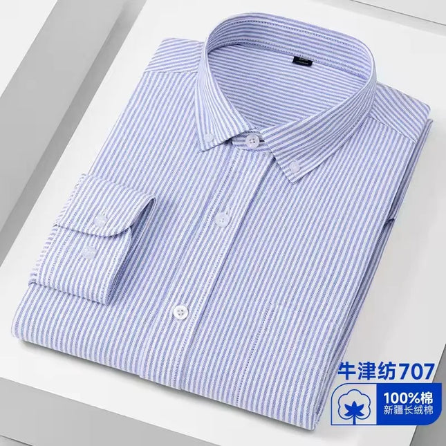 Men's Oxford Shirt S-5XL - 100% Cotton Long Sleeve Dress Shirt