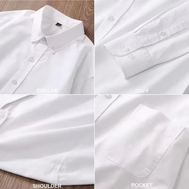 Men's Oxford Shirt S-5XL - 100% Cotton Long Sleeve Dress Shirt
