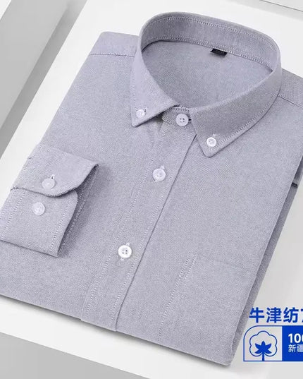 Men's Oxford Shirt S-5XL - 100% Cotton Long Sleeve Dress Shirt