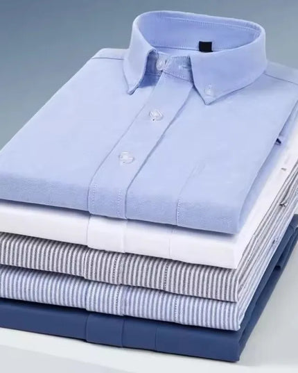 Men's Oxford Shirt S-5XL - 100% Cotton Long Sleeve Dress Shirt