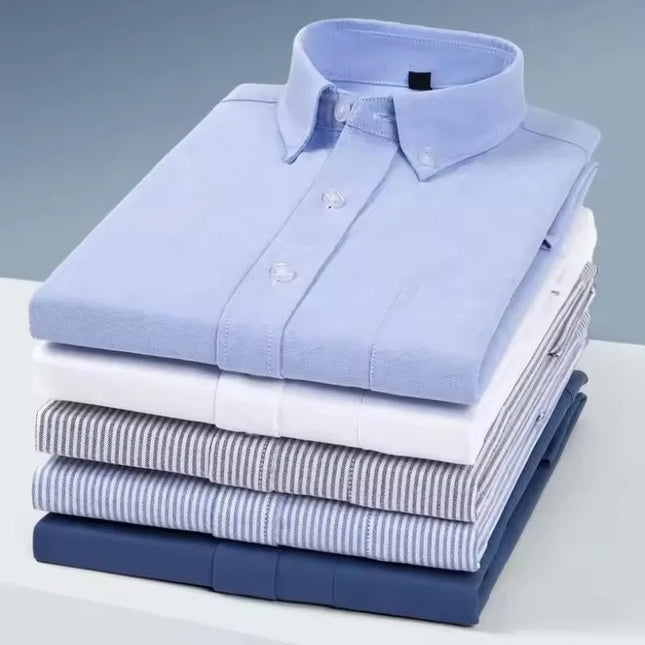 Men's Oxford Shirt S-5XL - 100% Cotton Long Sleeve Dress Shirt