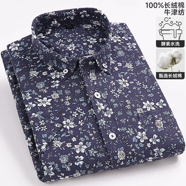 Men's Oxford Short Sleeve Shirt - Comfortable Cotton with Pocket