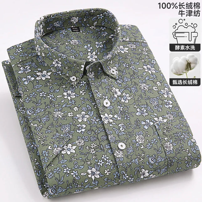 Men's Oxford Short Sleeve Shirt - Comfortable Cotton with Pocket