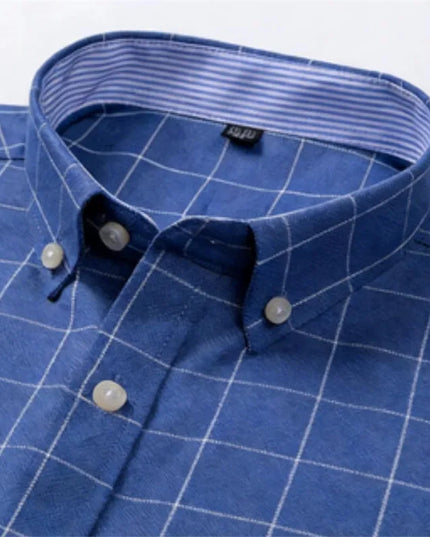 Men's Oxford Short Sleeve Shirt - Comfortable Cotton with Pocket