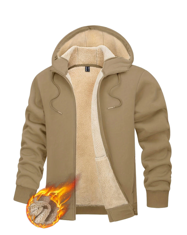 Men's Padded Hooded Sweatshirt - Windproof & Adjustable Fit by