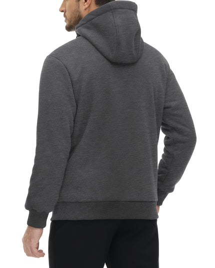 Men's Padded Hooded Sweatshirt - Windproof & Adjustable Fit by