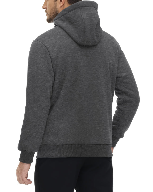 Men's Padded Hooded Sweatshirt - Windproof & Adjustable Fit by