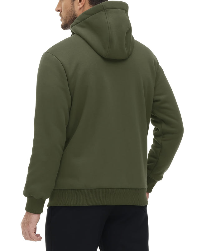 Men's Padded Hooded Sweatshirt - Windproof & Adjustable Fit by