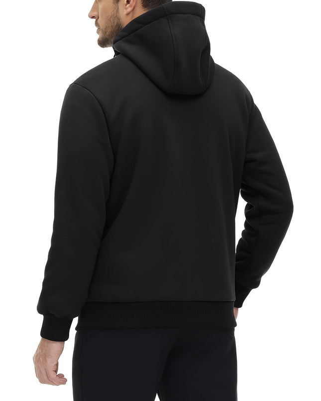 Men's Padded Hooded Sweatshirt - Windproof & Adjustable Fit by