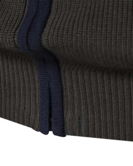 Men's Patchwork Color Zipper Cardigan Sweater - Autumn Winter Style