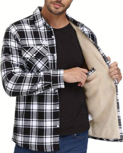 Men's Plaid Flannel Jacket - Soft, Warm, 5-Pocket Winter Wear