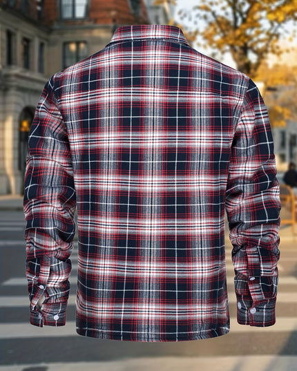 Men's Plaid Flannel Jacket - Soft, Warm, 5-Pocket Winter Wear