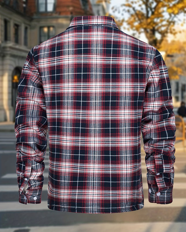 Men's Plaid Flannel Jacket - Soft, Warm, 5-Pocket Winter Wear