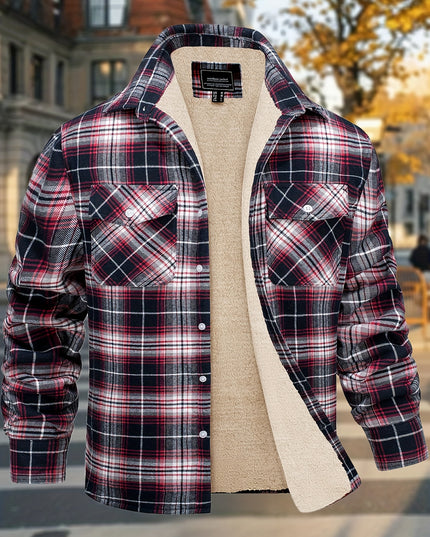 Men's Plaid Flannel Jacket - Soft, Warm, 5-Pocket Winter Wear
