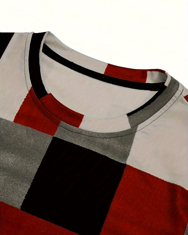 Men's Plaid Long-Sleeve Pullover - Casual Comfort for Sportswear