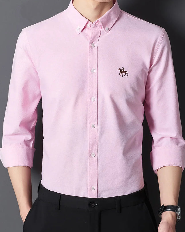 Men's Plus 5XL 6XL Oxford Shirt - 100% Cotton Casual Dress