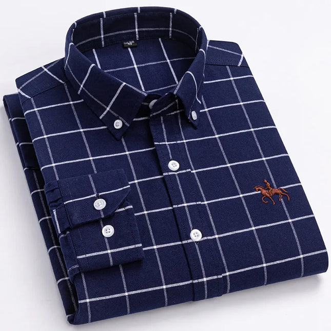 Men's Plus 5XL 6XL Oxford Shirt - 100% Cotton Casual Dress