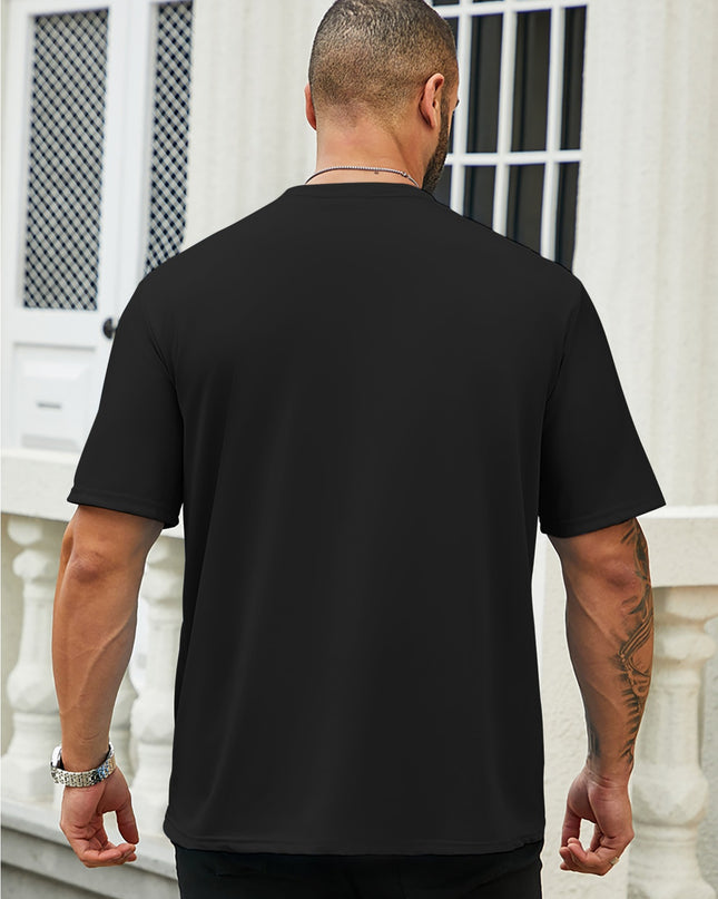 Men's Plus Size Casual T-Shirt - Geometric Print & Stretch Fabric