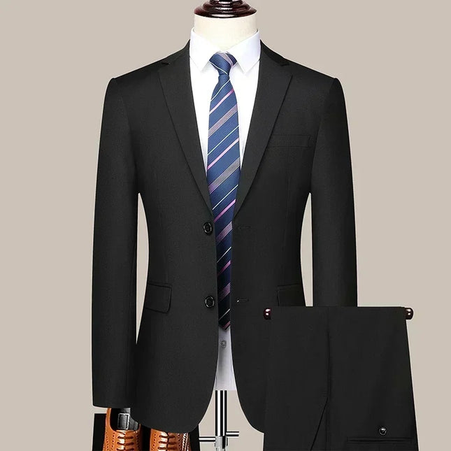 Men's Plus-Size Slim-Fit Suit - Blazer & Pants for Weddings