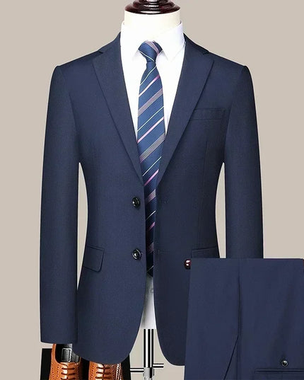Men's Plus-Size Slim-Fit Suit - Blazer & Pants for Weddings