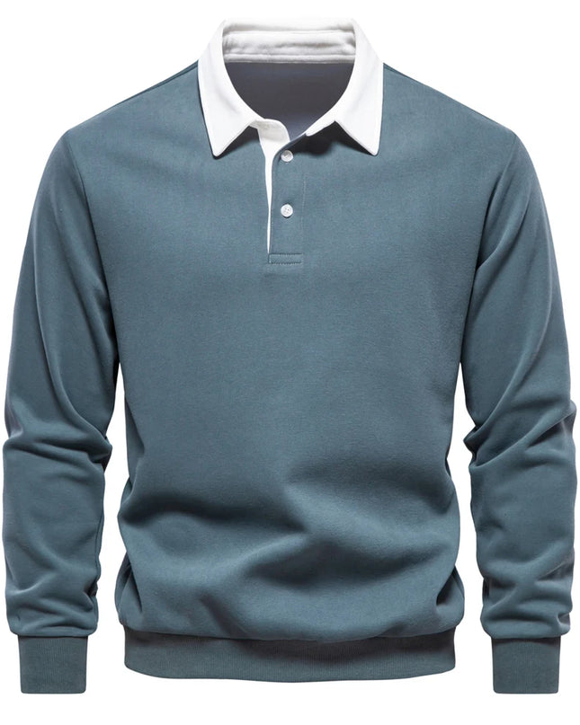 Men's Polo Neck Sweatshirts - Casual Autumn Fashion
