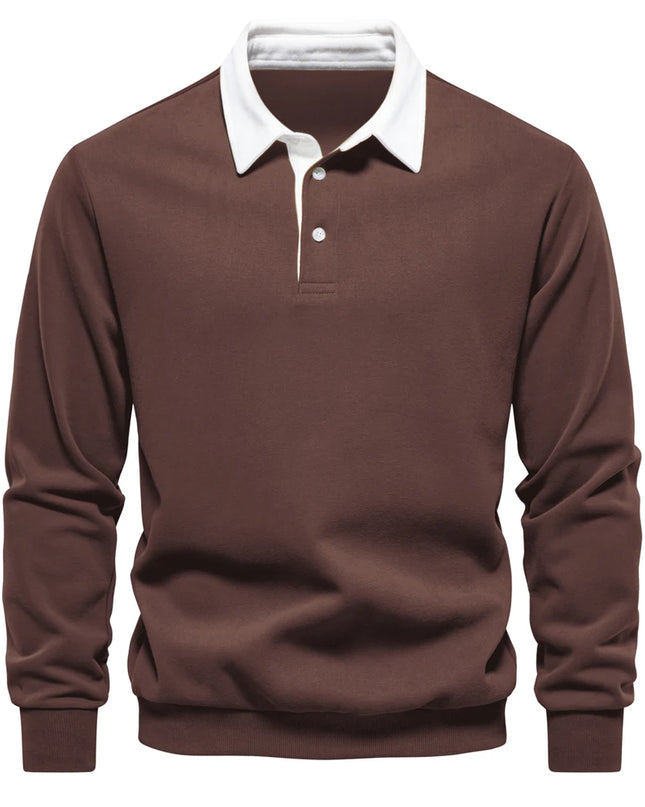 Men's Polo Neck Sweatshirts - Casual Autumn Fashion