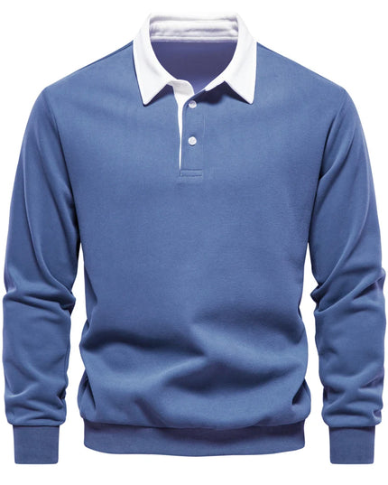 Men's Polo Neck Sweatshirts - Casual Autumn Fashion