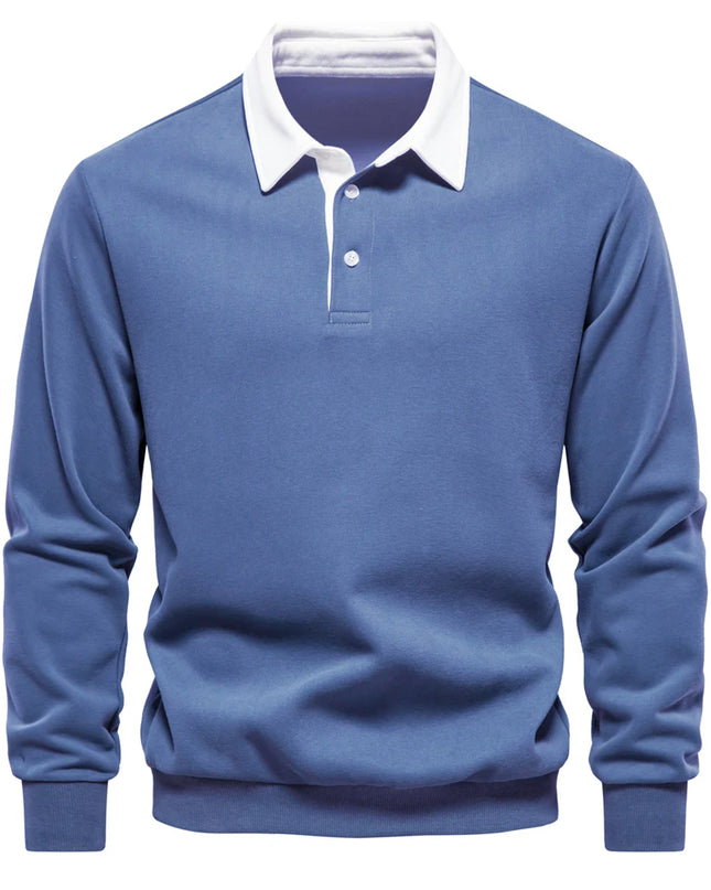 Men's Polo Neck Sweatshirts - Casual Autumn Fashion