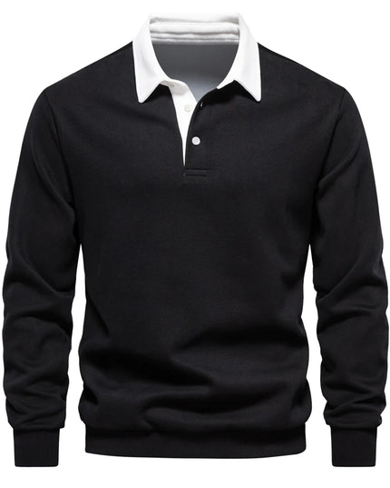 Men's Polo Neck Sweatshirts - Casual Autumn Fashion