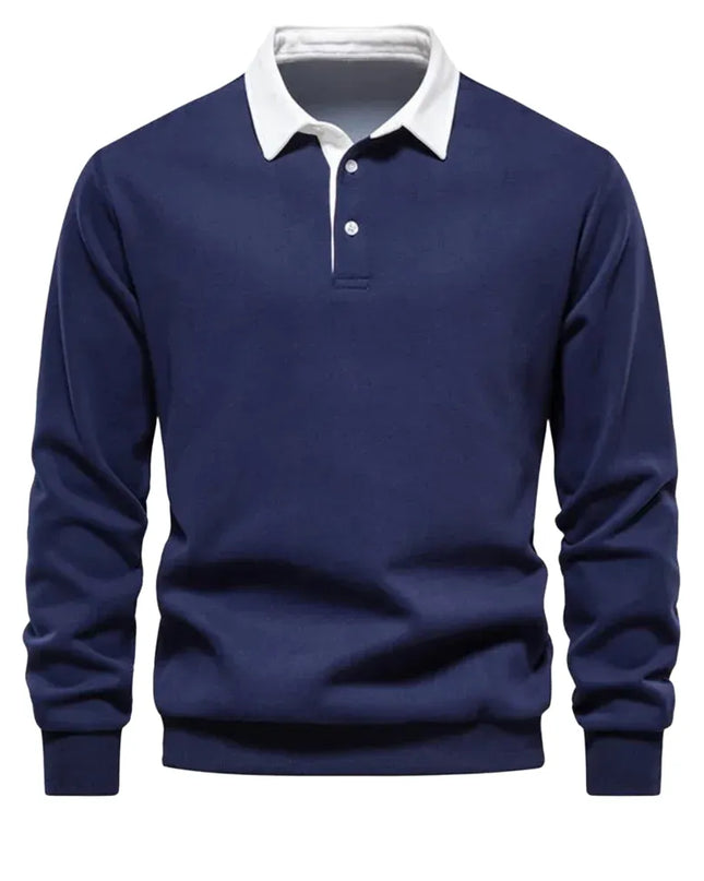 Men's Polo Neck Sweatshirts - Casual Autumn Fashion