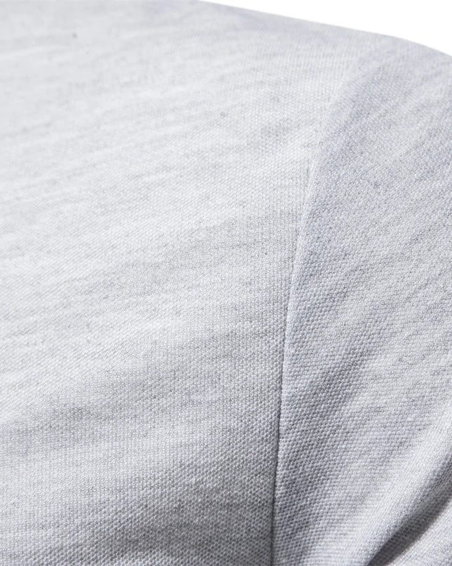 Men's Polo Shirt - Solid Color Long Sleeve Casual Wear
