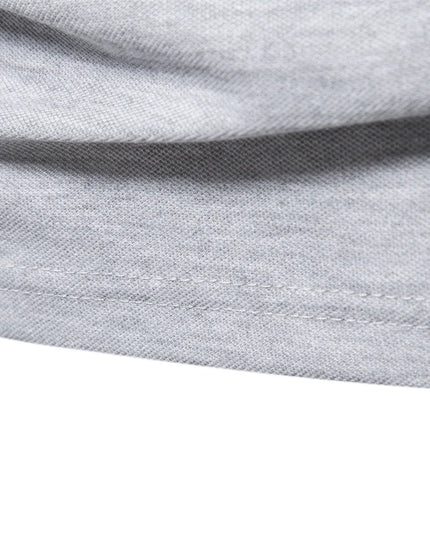 Men's Polo Shirt - Solid Color Long Sleeve Casual Wear