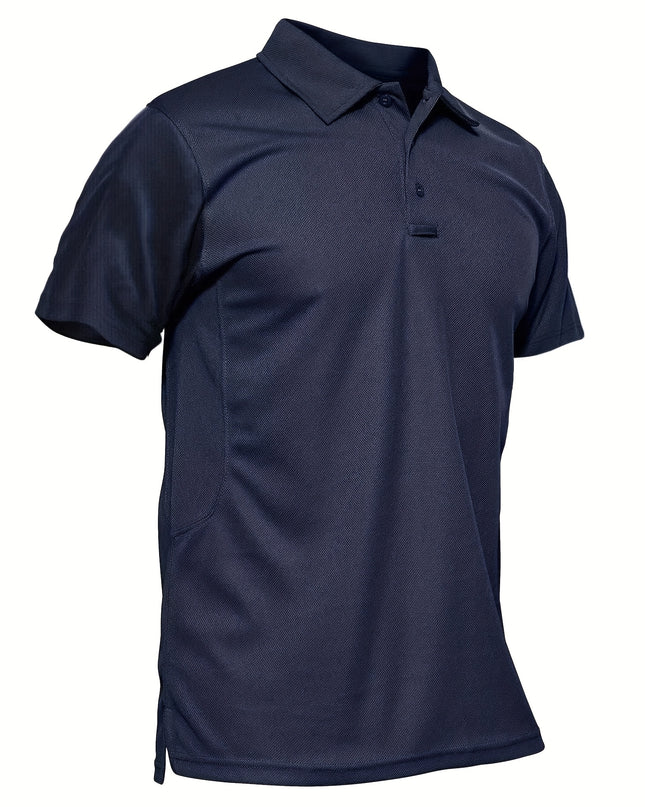 Men's Quick Dry Polo Shirt - Short Sleeve & 3-Button Placket