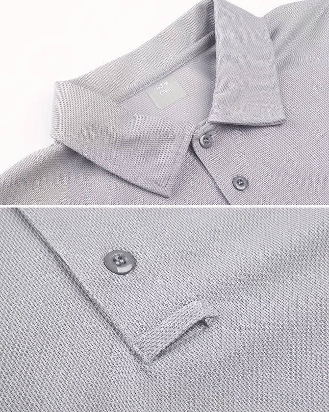 Men's Quick Dry Polo Shirt - Short Sleeve & 3-Button Placket