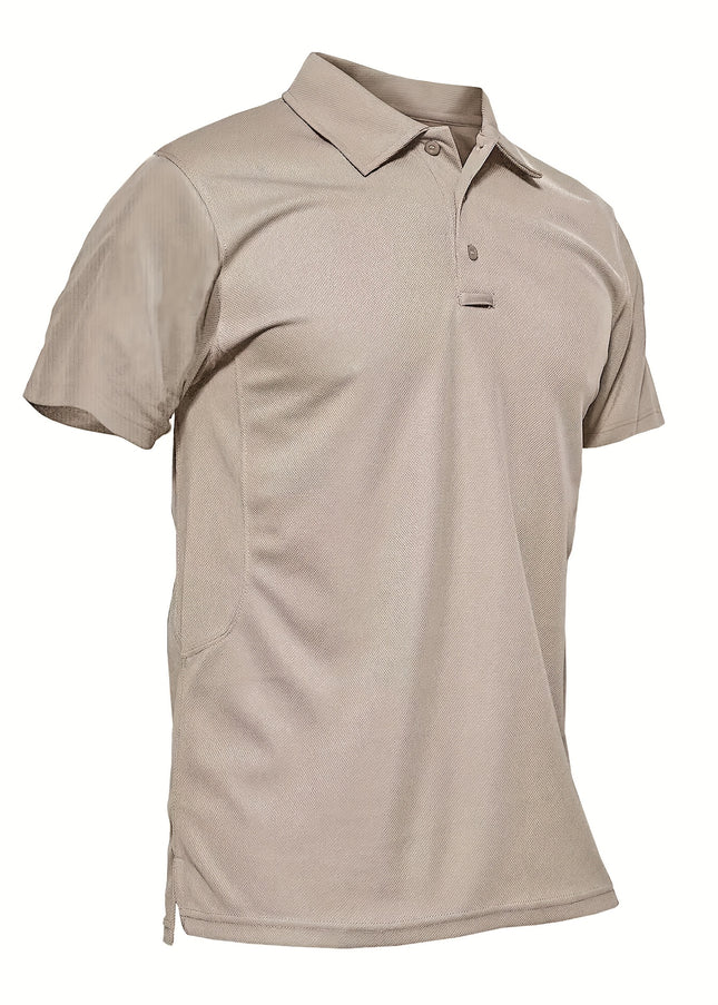 Men's Quick Dry Polo Shirt - Short Sleeve & 3-Button Placket