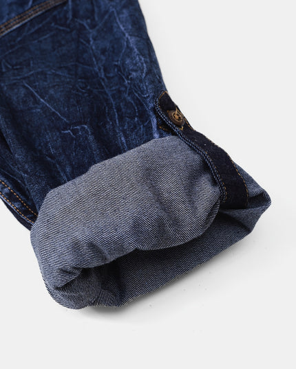 Men's Retro Denim Jacket - Unique Lapel Design, Hand-Washed