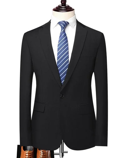 Men's S-8XL Blazer - Solid Color British Style Professional Jacket