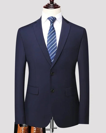 Men's S-8XL Blazer - Solid Color British Style Professional Jacket