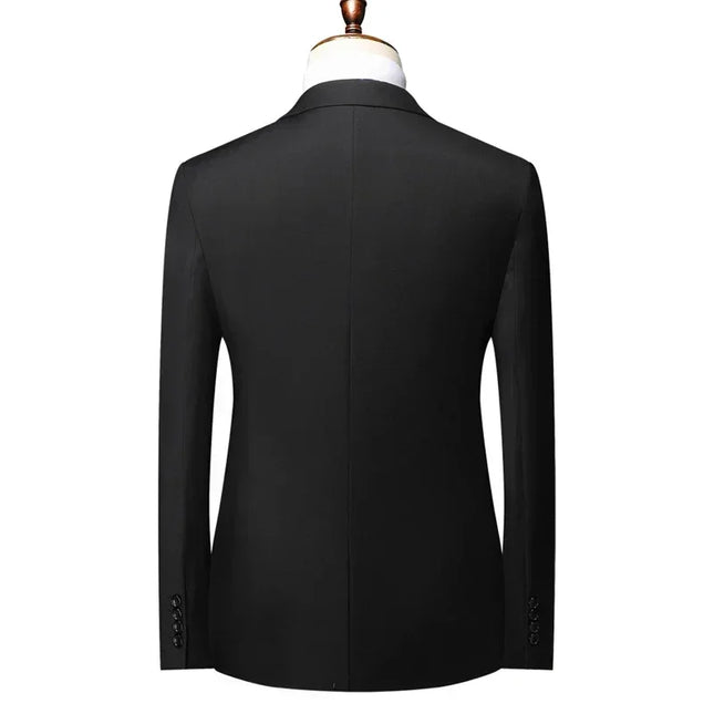 Men's S-8XL Blazer - Solid Color British Style Professional Jacket