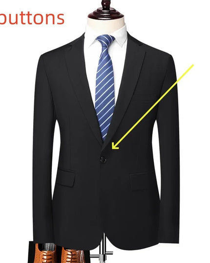 Men's S-8XL Blazer - Solid Color British Style Professional Jacket