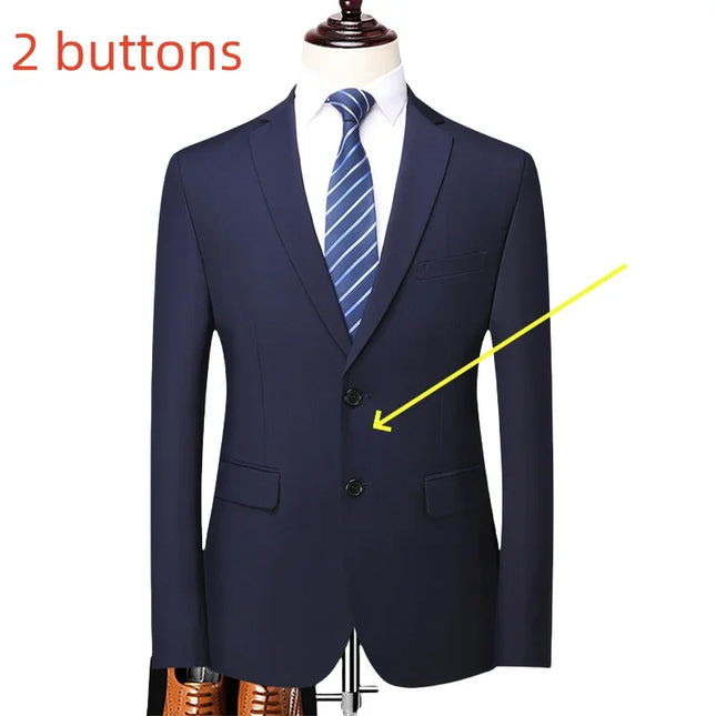 Men's S-8XL Blazer - Solid Color British Style Professional Jacket