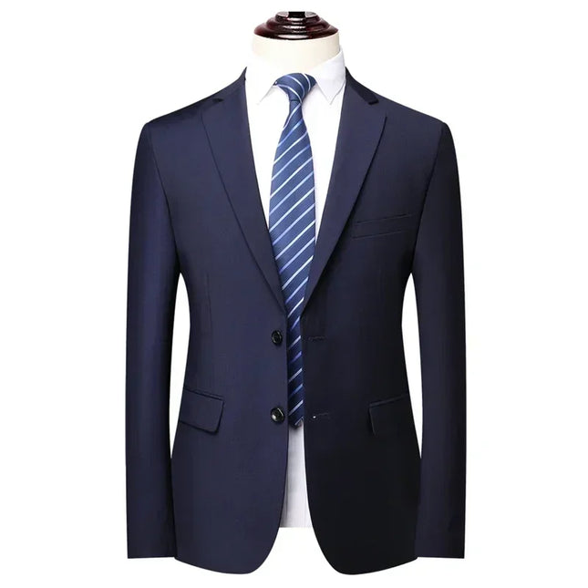 Men's S-8XL Blazer - Solid Color British Style Professional Jacket