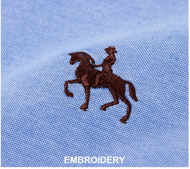 Men's Short Sleeve Oxford Shirt - 100% Cotton Solid Slim Fit