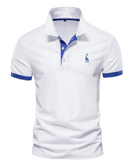 Men's Short Sleeve Polo Giraffe Shirt - Quality Embroidery Casual