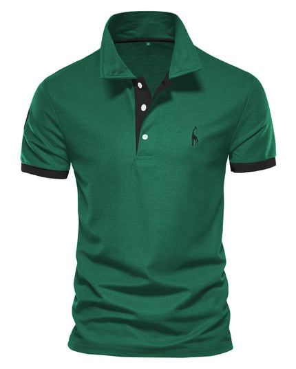 Men's Short Sleeve Polo Giraffe Shirt - Quality Embroidery Casual