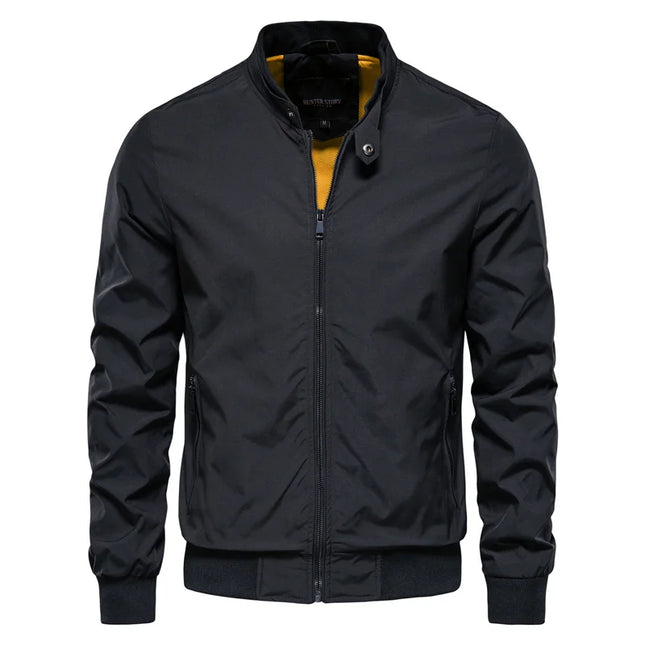Men's Slim Fit Baseball Jacket - Casual Stand Collar Style