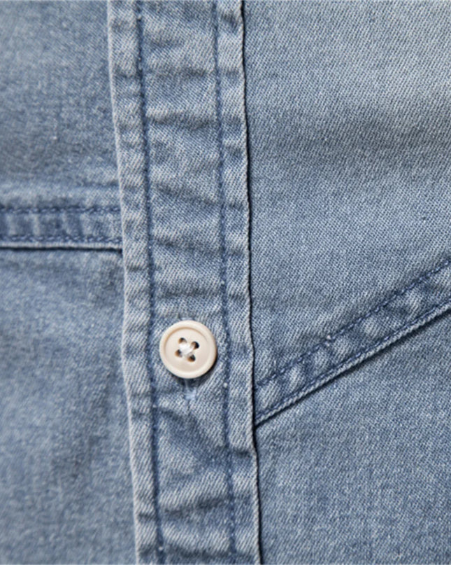 Men's Slim Fit Cotton Denim Shirt - Casual Spring Style