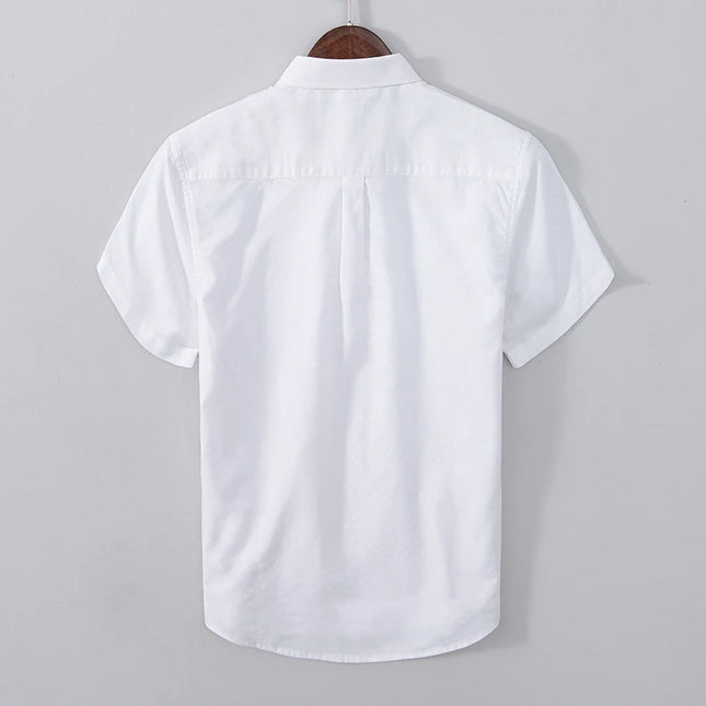 Men's Slim Fit Cotton Shirt - Breathable British Style Workwear
